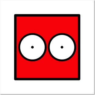 Kubi - the square emoticons - Red passion, the worried face Posters and Art